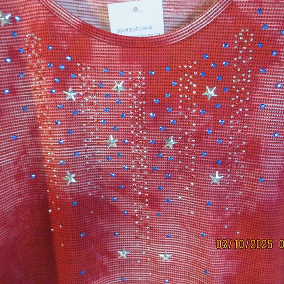 ONE WORLD NEW WITH TAGS~RED/WHITE/BLUE & LACE~ SIZE MEDIUM - Picture 3 of 9